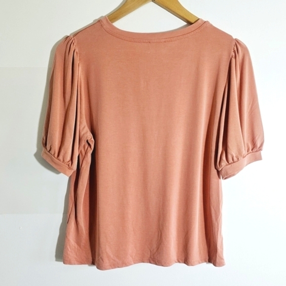 Crosby. Pink Pullover Crew Neck Puff Short Sleeves Women's T-Shirt Size M - Picture 5 of 5